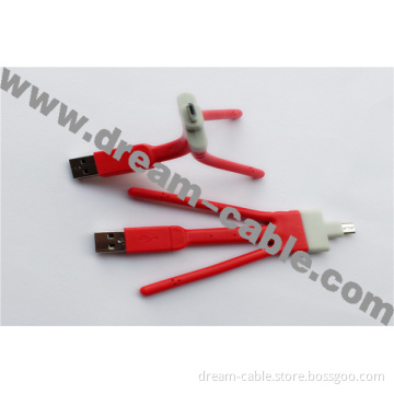 Colorful Twig Micro USB Cable Flexible for Smartphone